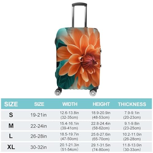 Teal And Flower Luggage Cover Personalization Suitcase Covers Protector Elastic Washable Baggage Cover Anti-Scratch For Traveling, Aircraft Consignment S2