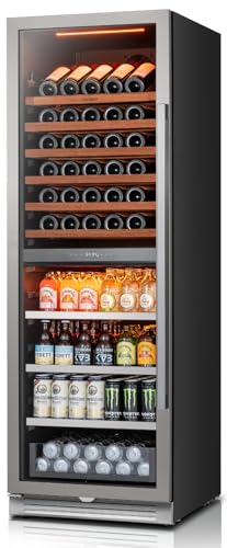Image of Ca'Lefort 24 Inch Wine & Beverage Center - 185 Can & 77 Bottle | 69-Inch Tall Wine Cellar, Quiet Inverter Compressor, 40-65F Temperature Control, Display Shelf, Glide-Out Shelves & Drawer