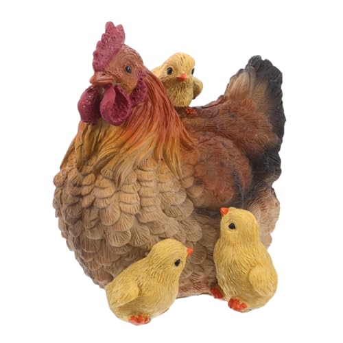 Sculpture de poule réaliste pour animer la pelouse de votre cour
