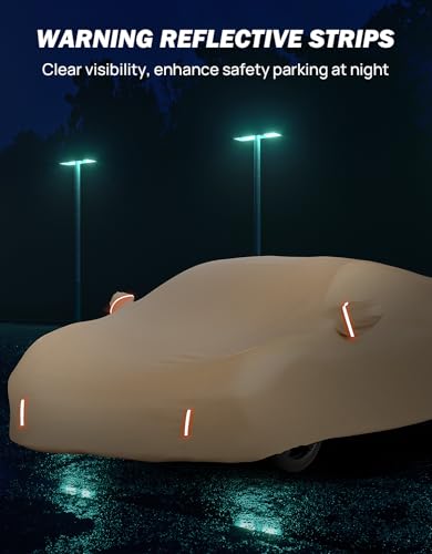 Image of JOYTUTUS Car Cover Compatible with 2020-2026 Corvette C8 Stingray Z06 Z51 (Not Fit for High Wing), Soft Cotton Inner Sun Rain UV All Weather Protection