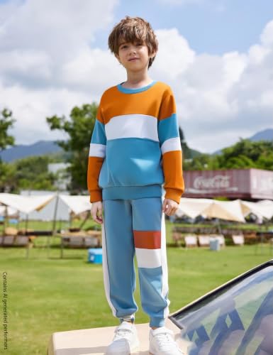 Image of mkodopy Boys Clothes Hoodie Sweatsuits Tops and Pants Boys Fall Winter Outfits Boy Clothing Set