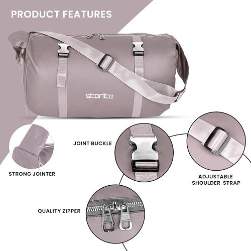 Image of Storite Travel Duffle Bag with Shoe Compartment, Cherry Pink, 43x22x18.5 cm