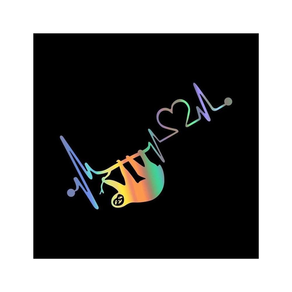 Auto Accessory 20.5x11cm Sloth Heartbeat Car Reflective Sticker Auto Vinyl Film Decal(Laser,1pcs)