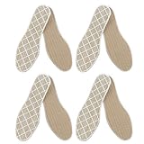 Exceart 4 Pairs Flat Insert Bamboo Charcoal Shoe Insoles Cotton Barefoot Summer Moisture Control...