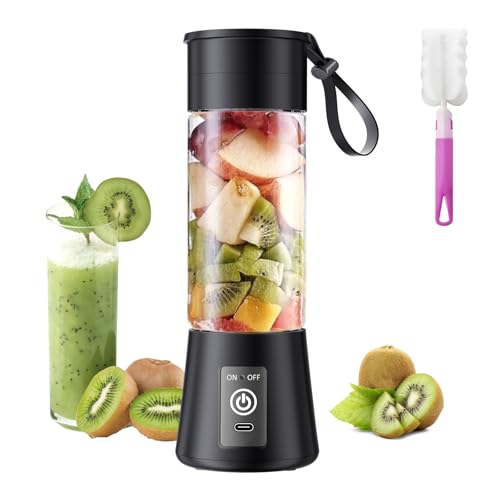 Image of Cordless Portable Blender for Smoothies & Shakes - Upgraded Rechargeable 13 Oz Mini Smoothies Blender with 6 Stainless Steel Blades, 20000Rpm /Min Speed, Convenient Squeezed Juice in Picnic /Sports