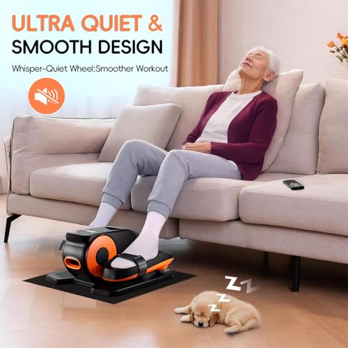 Miniatura 5 de Morelax Mini Elíptica Eléctrica De Fitness Para Casa Pedaleador Electrico Bajo Escritorio, Elíptica Motorizada, Silencioso Y Portátil, Control Remoto,Pantalla,Almohadilla Antideslizante,12 Velocidades
