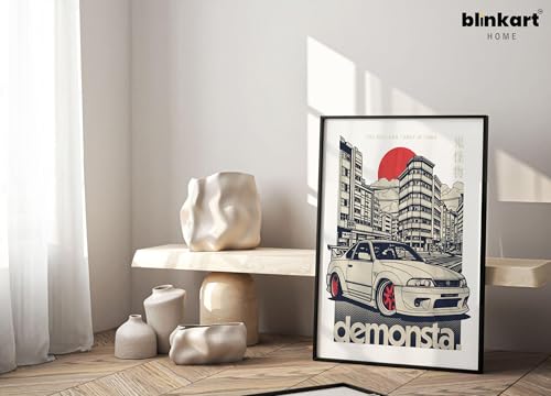 Image of BLINKART Ford Mustang Hoonicorn CarFramed Posters Gift Items Boys Room Wall Decoration Bedroom Office Studio Synthetic Wood Frame & Acrylic Glass Ready to Hang - 18x12 Inch, (A4 Size) - CAR-100