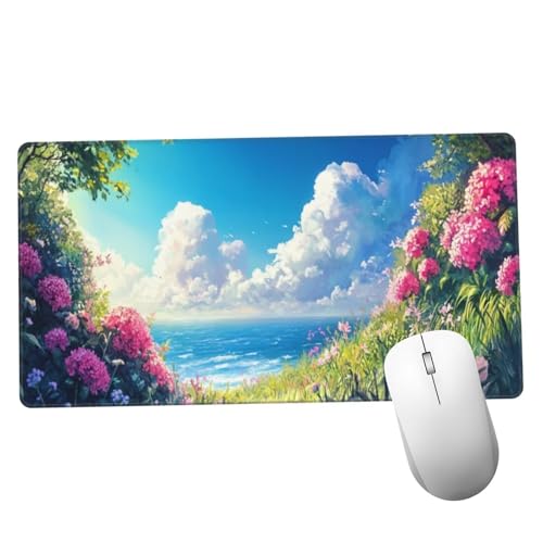 Azul Alfombrilla Ratón 900x500x3mm Alfombrilla Raton XXL con Base de Goma Antideslizante,Lavable,Accesorios Gaming Mar,Ordenador Gamer Regalos,Mouse Pad Gaming Mejora La Precisión Y La Velocida Y954