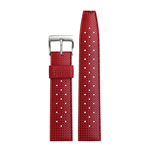 Bracelet silicone 20mm CZKE rouge pour Seiko montre de sport anti-transpiration