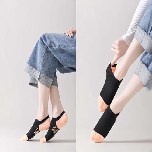 Womens No Show Socks Cushioned Athletic Ankle Socks Thick Cotton Low Cut Sock Non Slip Sock 6 Pairs3