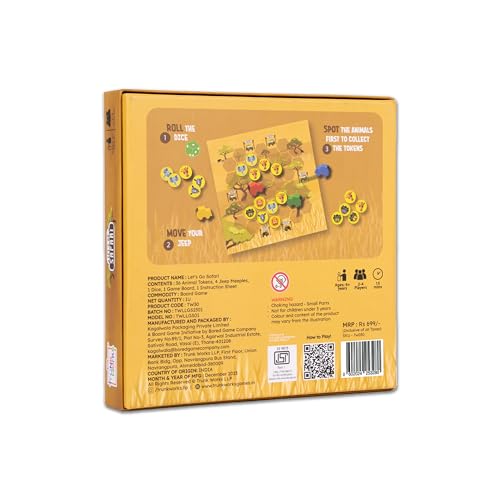 Image of Let's Go Safari Board Game | for Boys, Girls Aged 6 Years & More | Strategy Games | Fun Games for Families | Travel Friendly | Kids Educational Toys | Gift for Children | Pack of 1