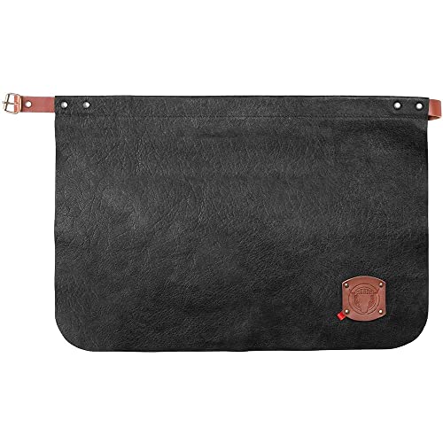 EXNER Leder-Schürze, Vorbinder Rusticstyle, für Service, Eventgastronomie, Barista, B60 x H40 cm, Farbe schwarz