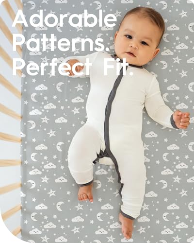 Image of Crib Fitted Sheet Star, Super Stretchy Jersey Crib Sheets, Buttery Soft Boy Crib Mattress Sheets, Ultra Breathable Baby Bed Sheets 28x52x9 Extra Deep Pocket, 2 Pack