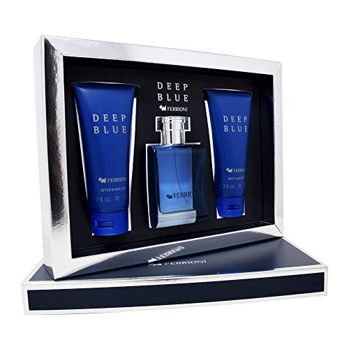 Set Ferrioni Deep Blue 3Pzs 100 ml Edt Spray + Body Shampoo 100 ml + After Shave 100 ml de Ferrioni