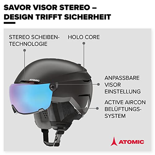 Casco Atomic Savor Visor Stereo de 55/59 cm ideal para días de sol y nieve 2