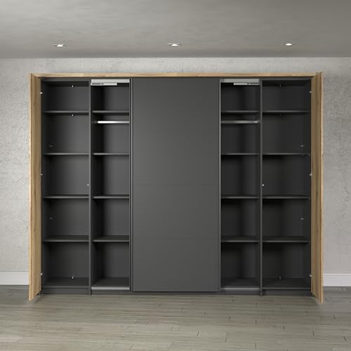 Étagères pour armoire Esteban trendteam anthracite avec 3 tablettes robustes - 3