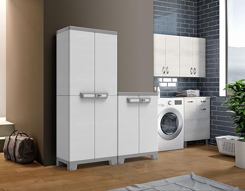 Terry - Sequoia 680, Schrank mit 2 Türen, 1 verstellbarem Regalboden, Holzoptik-Finish, für überdachten Innen- und Außenbereich, 68x39x93,5 cm