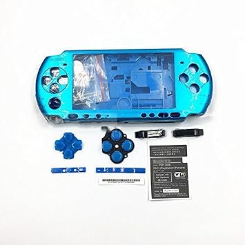 Replacement Full Shell Housing Case Cover with Buttons Kit Set For PSP 3000 PSP3000 Blue