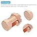 MECCANIXITY Split Bolt Connector Brass Copper 35mm Grounding Clamps with 22mm Matching Hex Nut for Completing Ground Bonding to Bare Wires Pack of 2