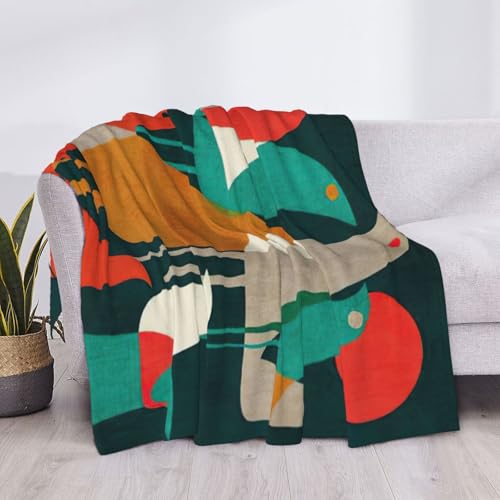 Couverture de lit légère EdWal imprimé oiseaux pour chambre - 6