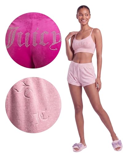 Image of Juicy Couture Women's 2-Pack Sleep and Lounge Velvet Fleece Dolphin Shorts