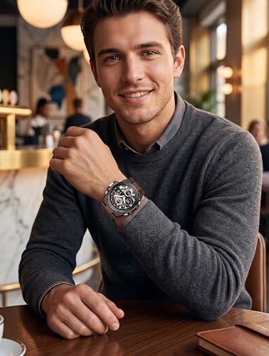 Image of V2A Stryke-TERRAX 5220 Analog-Digital Sports Watch for Men | Bold 3D Dial Design | 50M Waterproof Quartz Watch with Alarm, Stopwatch, Day-Date & Backlight | Rugged Everyday Performance