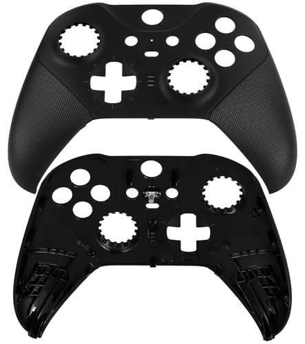 Image of Replacement Faceplate Cover Front Housing Shell Repair Accessories Kit for Xbox One Elite Controller Series 2 Included Joystick Rings Black