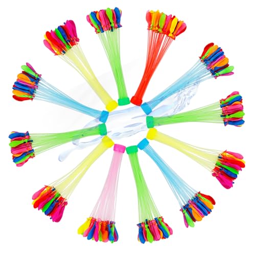 Lot de 444 bombes à eau multicolores - Fermeture automatique - Remplissage extrêmement rapide - Pour enfants et adultes - Ballons