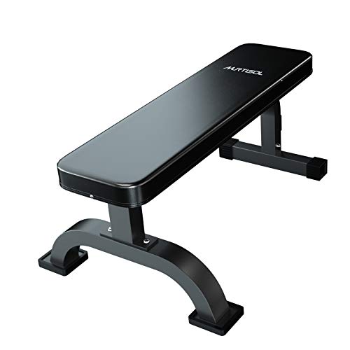 Murtisol Multifunctional Flat Weight Bench for Weight Training and Abdominal Exercise,Workout Excercise Fitness Bench,45.67''25.2''16.34'',Model 1212,Black
