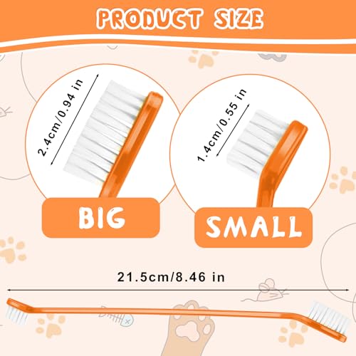 Image of oruola 12Pcs Dual Headed Dog Toothbrush,Toothbrush for Dogs Small Breed,Dental Hygiene Soft Toothbrushs to Clean Pet Teeth,Dog Tooth Brush for Small to Large Dogs, Cats and Most Pets, 12 Color