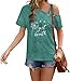 Short Sleeve T Shirts for Women Sexy Criss-Cross Cold Shoulder Shirts Summer Casual Fashion Tops