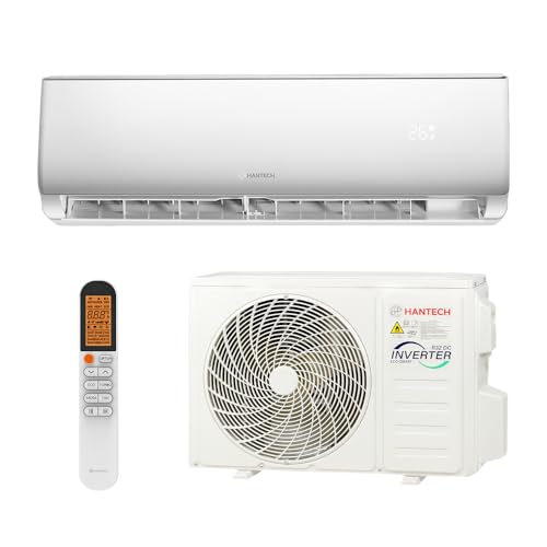 HANTECH Split Klimaanlage 9000 BTU 2 6 kW Inverter Set - Klimagerät mit App-Funktion zum Kühlen und Heizen Modell Elegant (bis 30m)