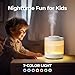 Homvana Small Humidifiers for Bedroom - 2 Packs 1.8L Cool Mist Top Fill Humidifier for Baby Nursery, Essential Oil Diffuser, 3 in 1 for Home Plants Offices and Grow Tents, 7 Color Lights, Ultrasonic