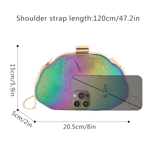 Image of Women Seashell Evening Bag Purse Mermaid Chain Strap Clutch Handbag Shoulder Bag | Seashell
