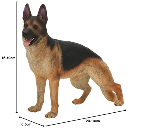 VBESTLIFE Lebensechter Kuscheltier Hund, Deutscher Schäferhund Simulationsmodell Ornamente Desktop Dekoration Kinderspielzeug