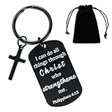 kilofly Christian Inspirational Bible Verse Keychain Gift Cross Charm