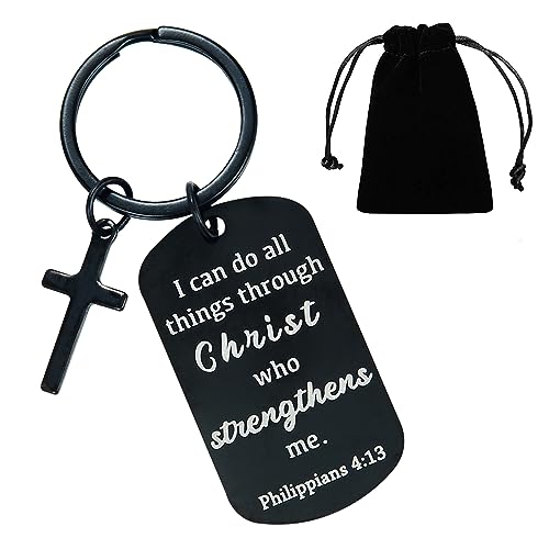 kilofly Christian Inspirational Bible Verse Keychain Gift Cross Charm