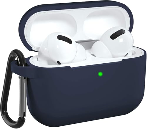 Image of EDNITA Airpods Pro 2 Case Compatible with Airpod 2 Pro & Airpods Pro, Earphone Case Cover Keychain | Shock Ressitant Full Protection LED Visible (Navy Blue)