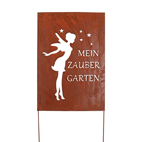 UNUS Gartendeko Gartenstecker aus Edelrost Metall Garten Schild...