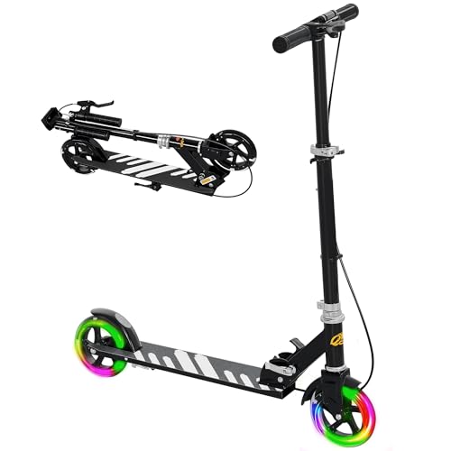 AIYAPLAY Trottinette Enfants 3-8 Ans LED Noir