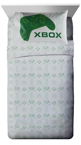 Image of Jay Franco Kids Comforter Set Includes Sheets and Pillow Covers - Soft and Cozy Bed Set for Stylish Room Decor, Official Licensed Product, White - Xbox, 5 Piece Twin