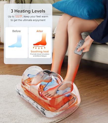 Image of CARESKY Shiatsu Foot Massager with Heat and Remote-FSA Eligible HSA Electric Deep Kneading Foot Massager for Neuropathy, Plantar Fasciitis, Massage Feet /Leg /Calf /Ankle, Gifts for Women and Men
