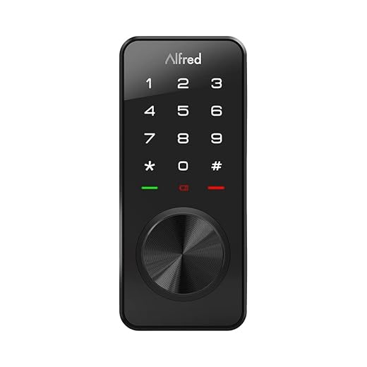 Alfred Touchscreen Keypad Pin + Bluetooth + Z-Wave + Key Entry (DB1-B-BL) Smart Door Lock