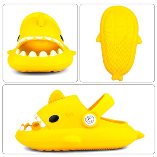 Image of Kids Shark Cloud Slides | Boys Girls Slip On Sandals | Toddler Beach Slippers | Youth Fish Flip Flops Pool Shower Shoes