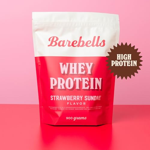 Barebells Whey Proteïnepoeder – Strawberry Sundae | 26 g eiwit per portie, zonder toegevoegde suiker, romige aardbeismaak, zomer-eiwitshake, 1 x 900 g zakje - Afbeelding 3