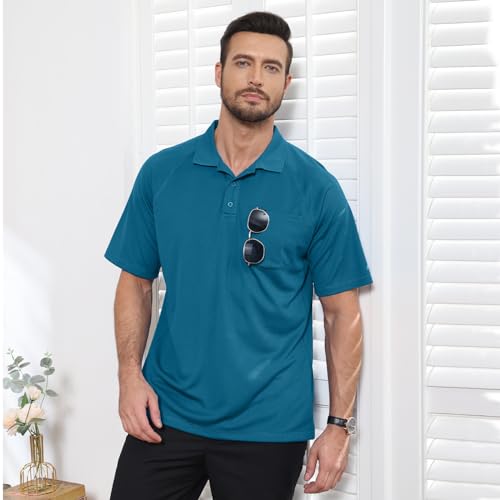Camisetas Polo para Hombre TIHEEN, de Manga Corta, con Tecnología Antitranspirante y Secado Rápido, Tallas Grandes y Altas miniatura 2