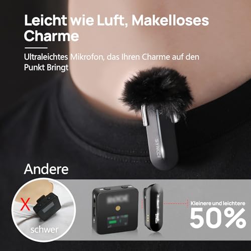 Image of SYNCO Wireless Lavalier Microphone 48KHz 24Bit, P1ST Lapel Mic with Charging Case for Type C USB C Smartphone YouTube TIK Tok Live Streaming Recording Podcast, Wireless-Lavalier-Microphone-Lapel