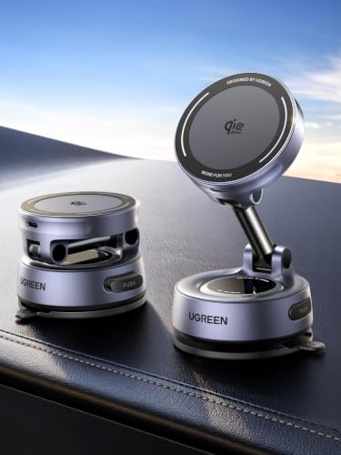 UGREEN 25W Qi2.2 MagSafe Compatible Wireless Car Charger Mount, Suction Cup - image 1