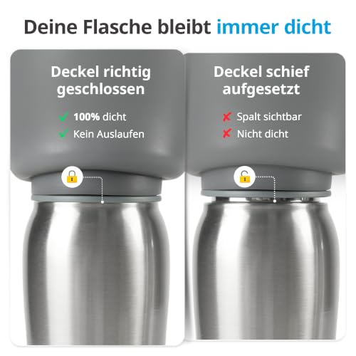 Petace Hunde Trinkflasche für Unterwegs, 750 ml, Vakuumisolierte