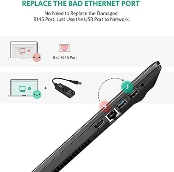 Image of BlackBoost USB Ethernet Adapter, USB 3.0 to 10 /100 Gigabit Ethernet LAN Network Adapter, RJ45 Ethernet Adapter for MacBook, PC, Desktop, Laptop with Windows 10 /8 /7, Linux, Mac OS